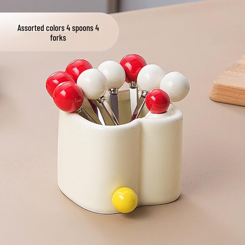 LISM Dessert Fork Spoon & Storage Set