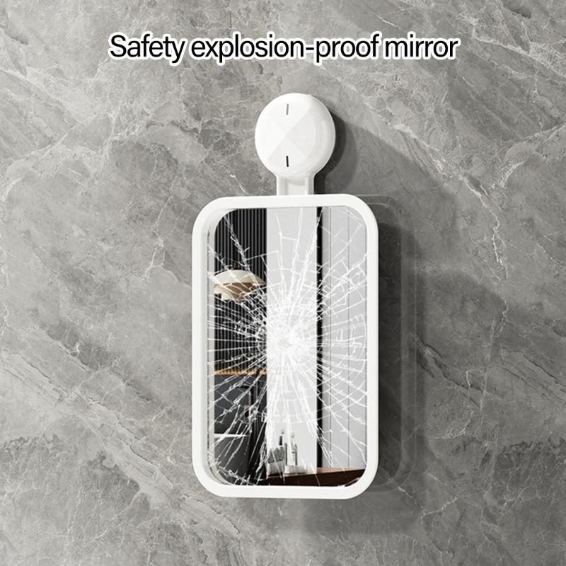 Diseños de fácil instalación Espejo con ventosa Accesorio portátil Conveniente para el baño y la ducha Sin diseño antivaho