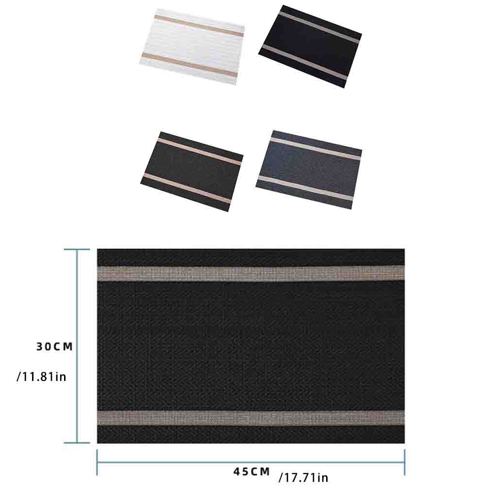 Modern Style Striped PVC Table Mat Placemats Stain Resistant Bowl Cup Dish Coaster Insulation Anti-Skid Waterproof Mats