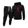 Men's Printed Hooded Sweatshirt And Sweatpants Casual Sports Suit