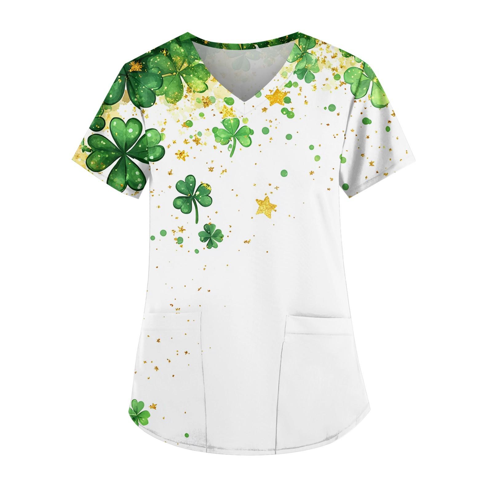 

Женские модные повседневные топы с v-образным вырезом и защитная спецодежда с принтом XL белый