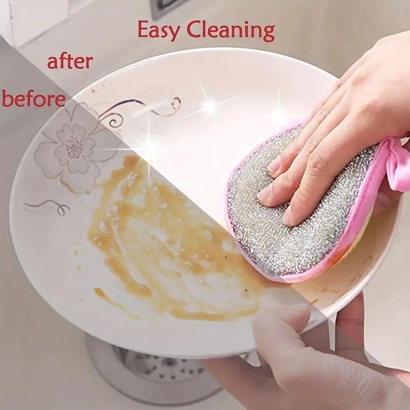 12PCS Kitchen Dishwashing Sponge Wipes and Wipes To Remove oil and dirt Powerful Cleaning and Brushing Pot Tools