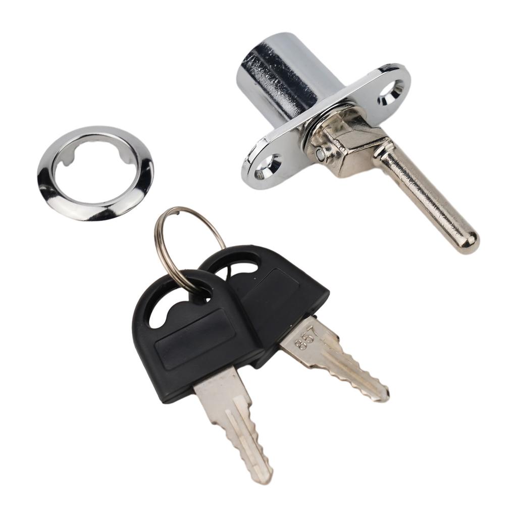 Garage and Cabinet Door Locks with Keys Chrome Plated Zinc Alloy for Secure Locking on Wooden Drawers and Aluminium Doors