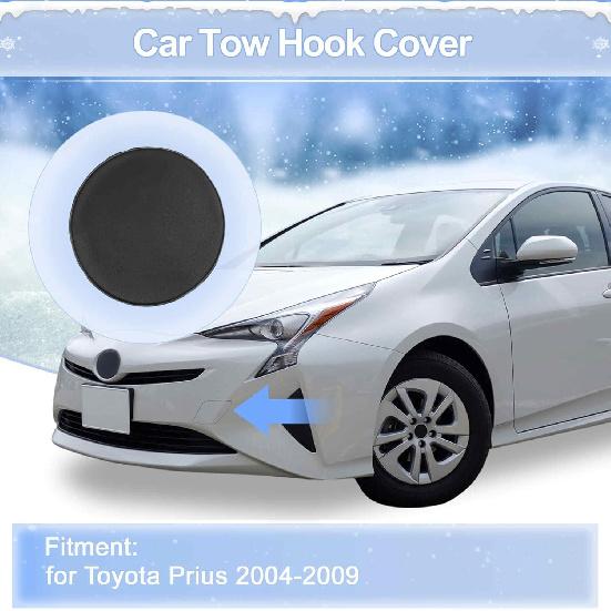 Front Left Car Tow Hook Cover Cap for Toyota Prius 2004-2009 Replaces No.5212747010C0 Matte Black Plastic Enhanced Durability for Winter & Cold