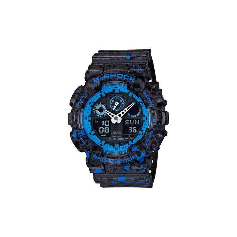 

Casio CASIOG-Shock x Stash shockproof, antimagnetic and waterproof movement, quartz movement, resin strap, Japanese and Korean watch, GA-100ST-2A синий