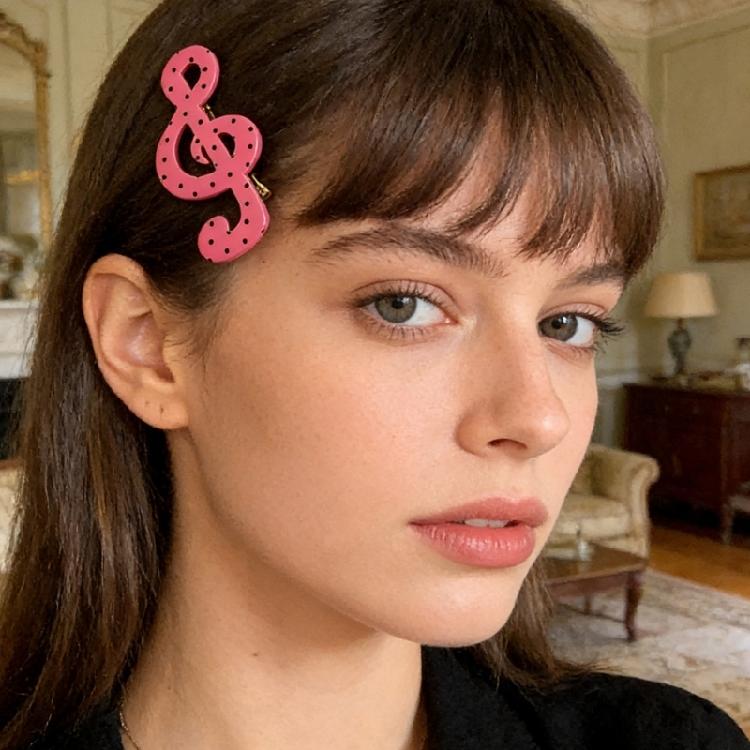 2 Piece Lovely Star Dot Music Symbol Hair Clip Safe Acrylic Hair Decorations Barrettes Present For Kids Adults