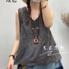 Spring and summer new pure cotton heavy industry embroidery embroidery pullover vest women's loose and thin literary suspender top