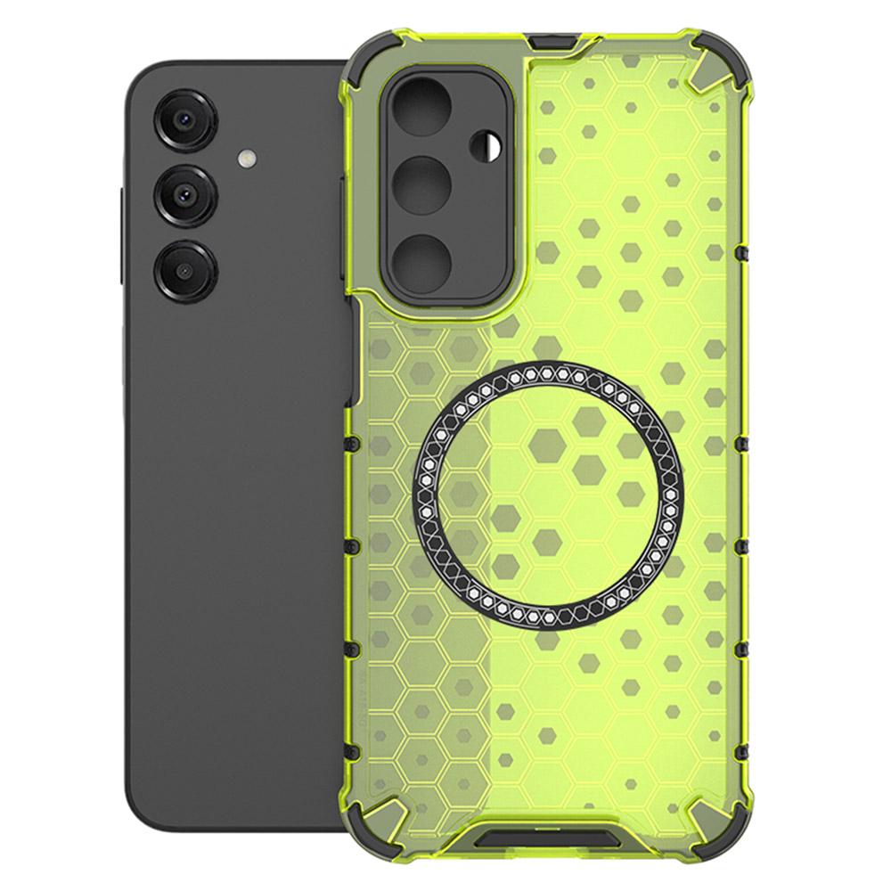 

For Samsung Galaxy A16 5G/4G Case Compatible with MagSafe Honeycomb Design TPU+PC Phone Cover Green