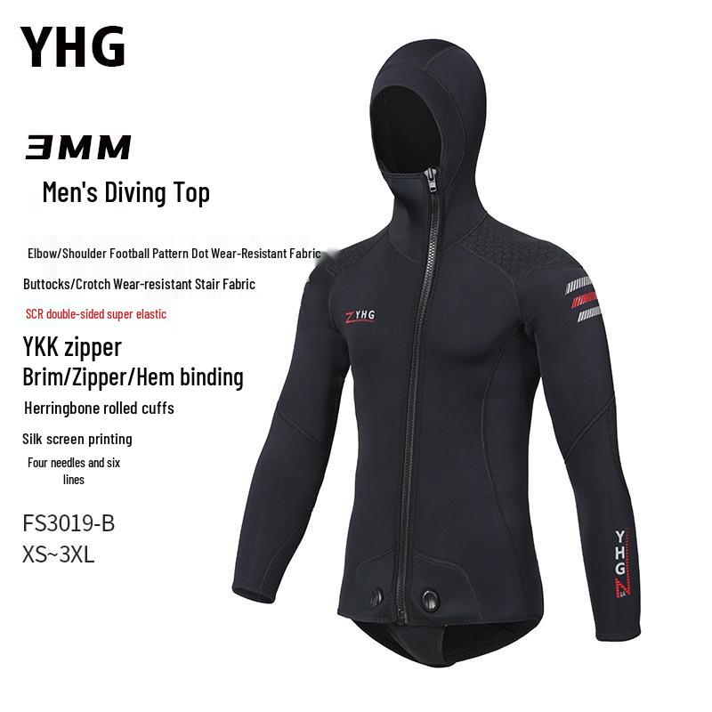 OUZO 3mm Unisex Two-Piece Wetsuit for Diving, Snorkeling, Surfing, and Winter Swimming – Cold Protection and Warmth Top and Pants.