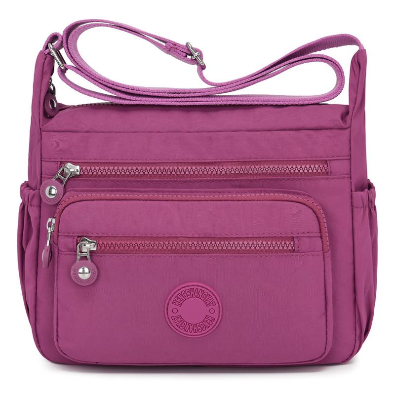 

Багатошарова сумка для матері середнього віку Жіноча сумка через плече великої місткості Дорожня маленька квадратна сумка Яскраво-рожевий