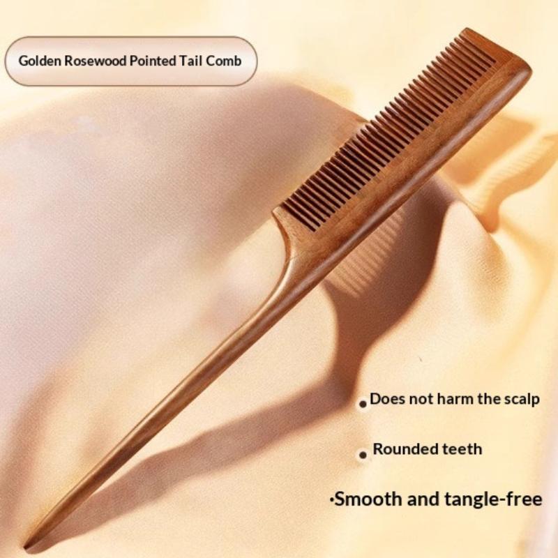 1PCS Natural Sandalwood Hair Comb 20cm Fine Tooth Thickened Sharp Tail Anti-static Hairdressing Comb For Styling And Grooming