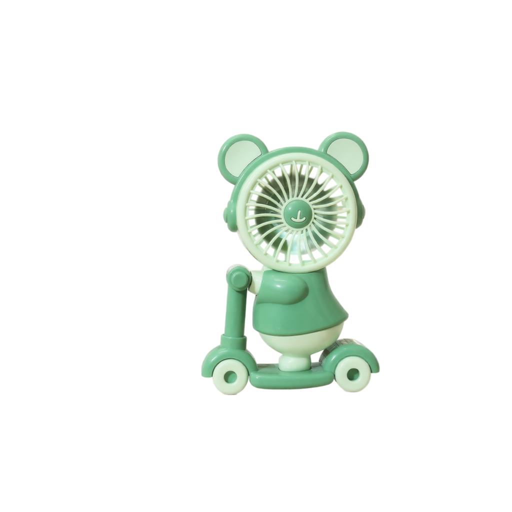 Tragbarer Ventilator in Cartoon-Bärenform mit wiederaufladbarem Akku, USB-betrieben, Mini-Schreibtischventilator mit einstellbarer Geschwindigkeit für Zuhause, Büro, Reisen