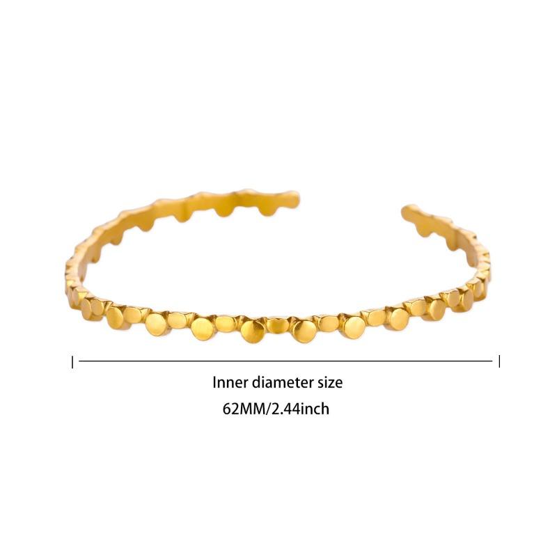 Fashion popular minimalist hollow oval bracelet geometric stainless steel hammer hollow bracelet women's niche bracelet