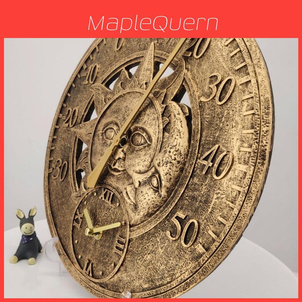 Vintage Europäischer Stil Harz Wanduhr Mit Temperaturanzeige Für Wohnzimmer Und Schlafzimmer Dekoration