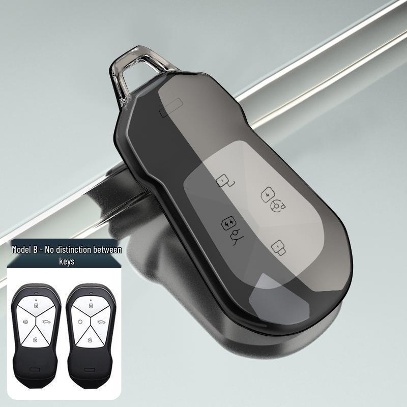 Xiaopeng Car Key Case: Fully Wrapped Transparent Shell for G6, P7i, G3i, G9, P5 - Interior Decoration and Modification.