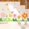 Colorful Flowers Butterflies Window Stickers Static Cling PVC Waterproof Floral Decal For Home Bedroom Bathroom Glass Decoration