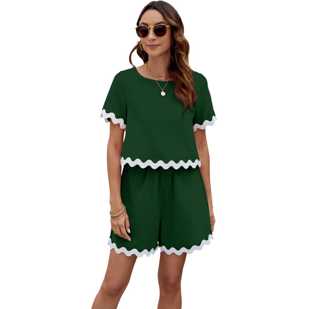 Women'S Spring And Summer New Comfortable Casual Sports Daily Commuting Fashionable Solid Color Clothing Set