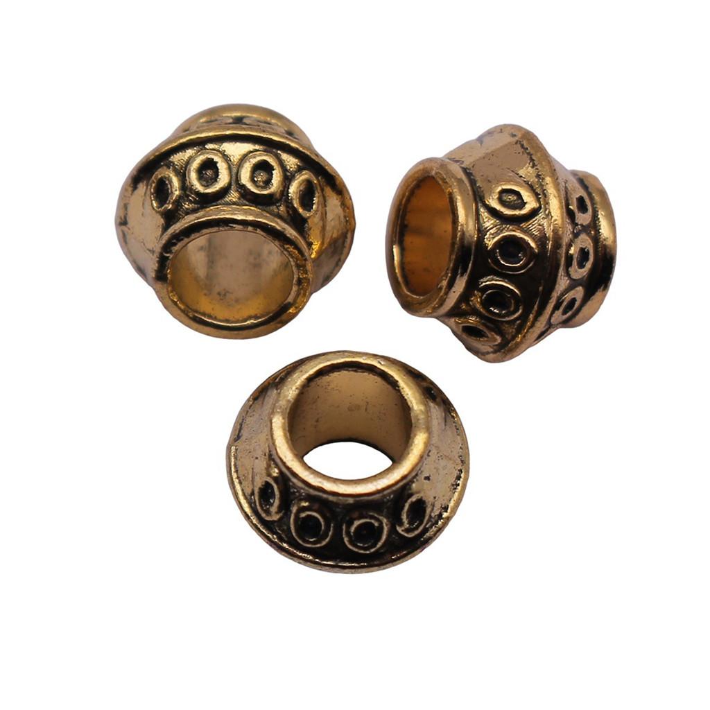 Multi Color Spacer Beads Ornate Metal Big Hole Beads For Jewelry Projects