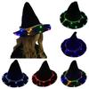 Cappello da Strega LED Nero Gotico Luminoso Cappello di Halloween Copricapo da Festival Cappello da Mago Illuminato Mascherata