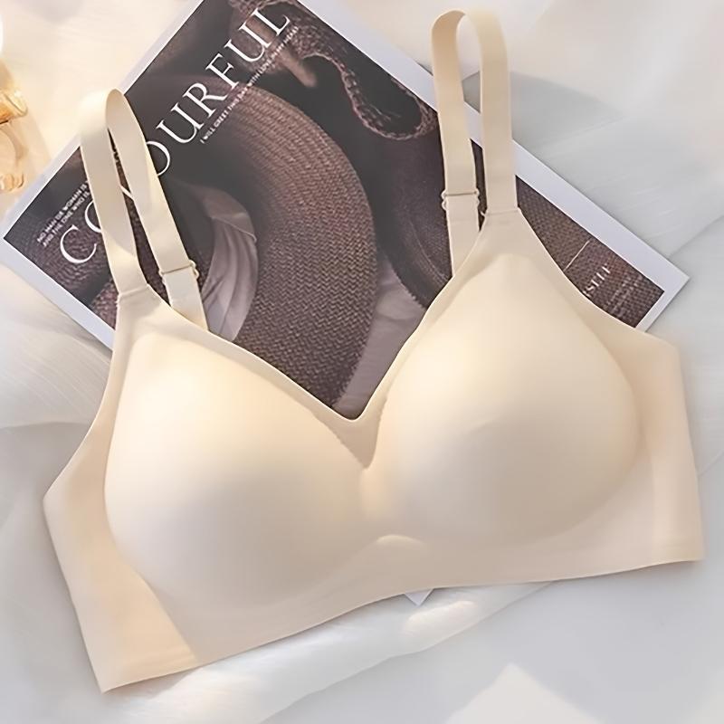Bügelloser Push-Up-BH für Damen - Weiches Lift-Design, Nahtlose Raffung, Entwickelt für kleine Brüste, Verstellbare Träger