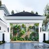 Bohemian Greenery Wall Tapestry, Potted Tropical Plants On Stone Wall Hanging for Backyard Decoration