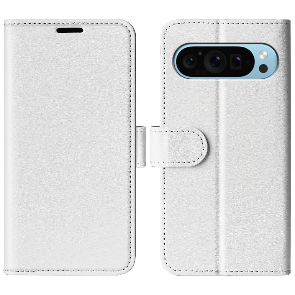 

For Google Pixel 9/Pixel 9 Pro Case Crazy Horse Texture TPU+PU Leather Wallet Flip Phone Cover White