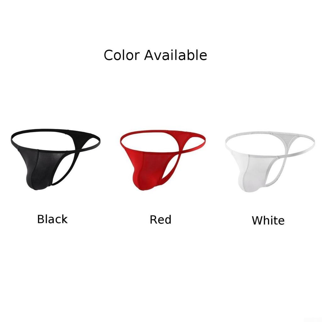 Regular Length Ice Silk Underwear Low Waist Thongs Men Sexy Briefs