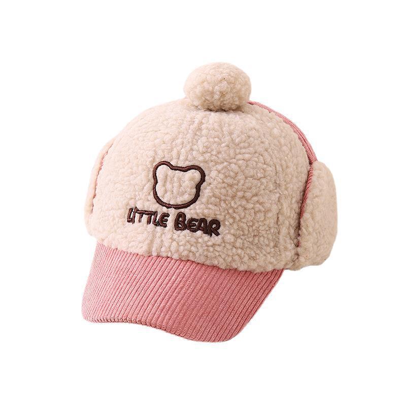 Children's Winter Duckbill Baseball Cap with Ear Protection - Korean Style, Trendy Design for Girls, Ages 2-6