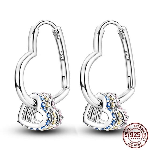 

Серьги-кольца с закрученными глазами и змеиной костью из стерлингового серебра 925 пробы с сердечками, женские высококачественные свадебные украшения из циркония в подарок