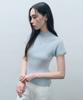MONGDOL Wholegarment Half-Neck Pleated Knit Top Sky Blue Mdkt107Skyblue