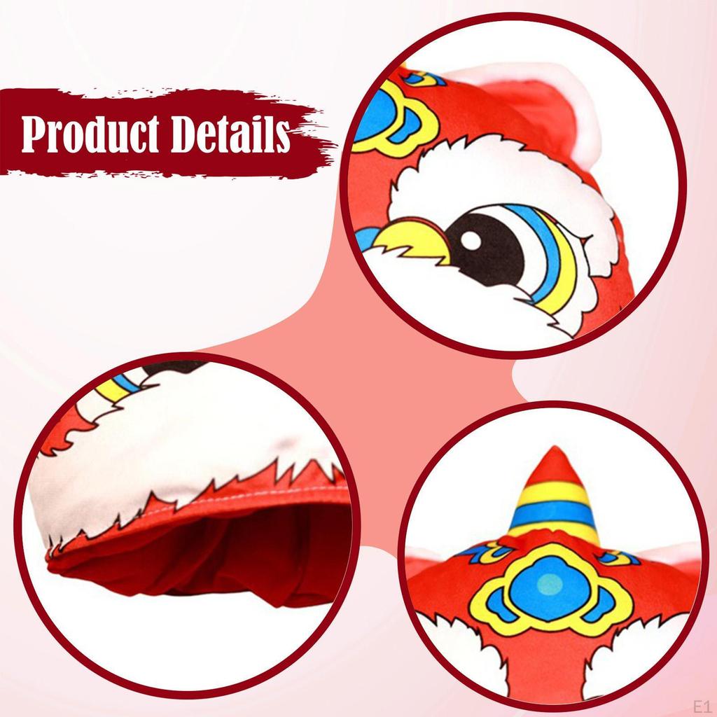 Chinese Lion Dance Hat Headdress for Fancy Dress Holiday Stage Performance Show