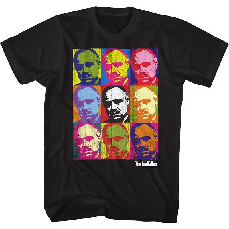 The 2025 summer fashion godfather Corleone printed short-sleeved loose trendy T-shirt cotton streetwear for men and women