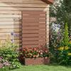 Raised Bed for Garden, Planter with Trellis for Climbing Plants, Vines, Planter Box with Drainage Gap, Light Brown