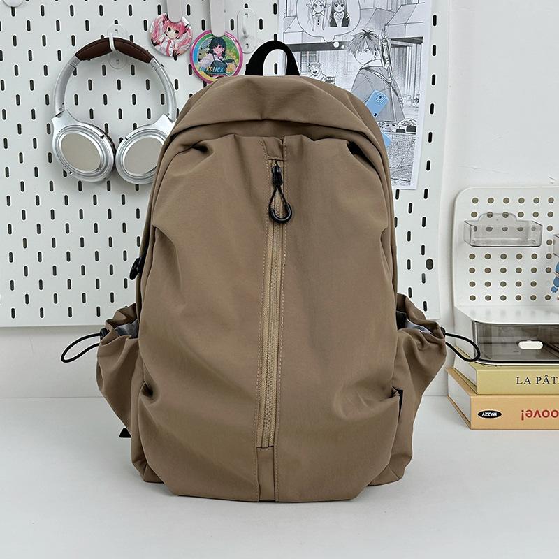 Schoolbag casual retro schoolbag 1011 new solid color middle and high school student backpack large capacity anti-splash casual backpack