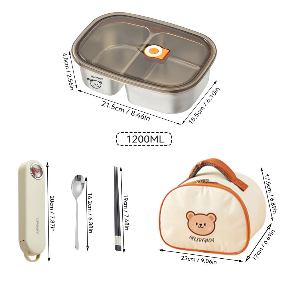 Large Capacity 304 Stainless Steel Lunch Box Travel Picnic Portable Cute Pattern Leak Proof Bento Box Microwave Safe