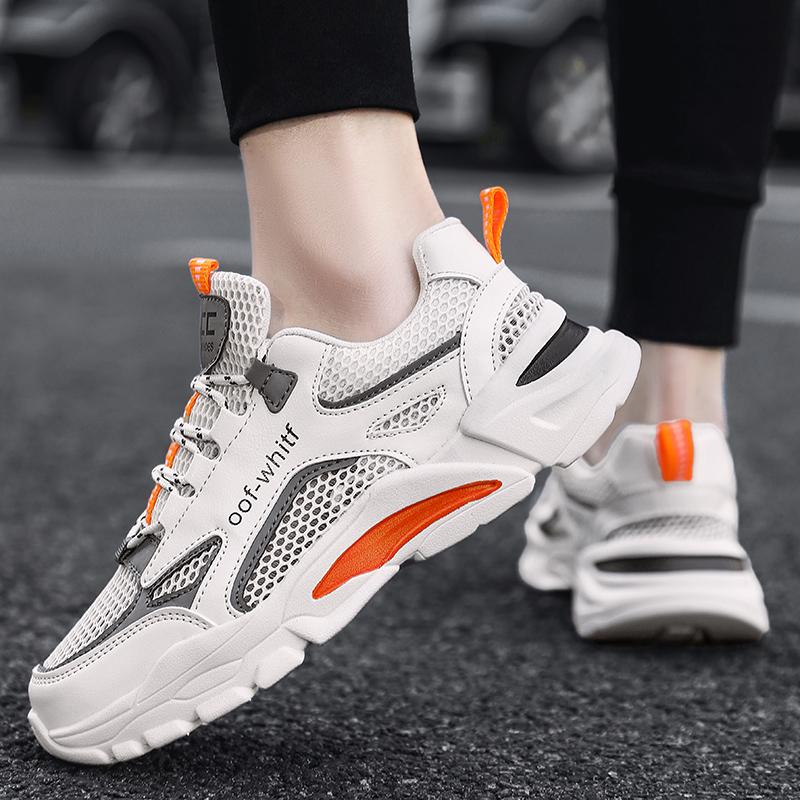 Men's Breathable Mesh Hollow Out Casual Sports Shoes Summer Outdoor Soft Sole Comfort Running Shoes Fashion Students Sneakers