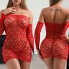 Fashion Sheer Fishnet Dress Woman Sexy Lingerie Hollow Out Transparent Bodysuit Secret Lace Underwear Porn Outfits Sexy Set