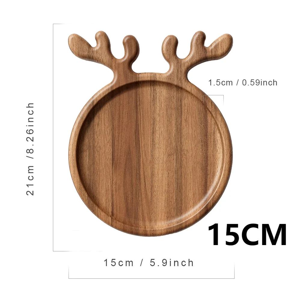 Christmas Tray Plate Elk Christmas Tree Appetizer Platter Sushi Dishes Salad Sashimi Wooden Shaped Candy Dish Snack Dessert