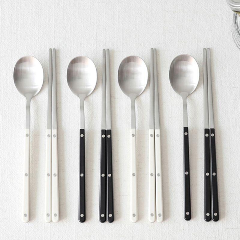Kamomekitchen [2+2] 4-person Set Kamome Kitchen Heybe Cutlery Set 4 Spoons 4 Chopsticks