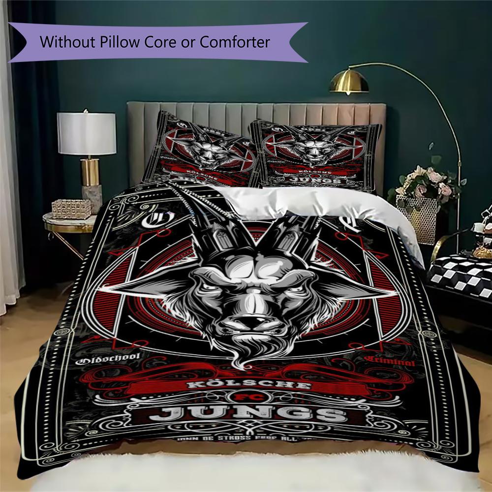 FC KÖLN  Pattern Bedding uilt Set uilt Cover Pillowcase Home Decoration Birthday Gift (1 * duvet cover + 2 * pillowcase  without core)51