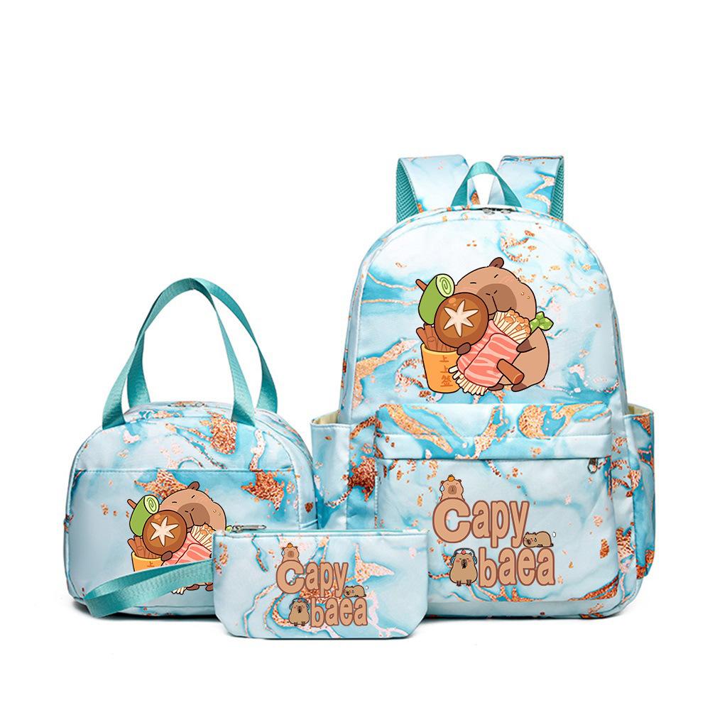 New Kapibara Korean version schoolbag for girls and students to reduce the burden of leisure backpack, high value and lightweight backpack.