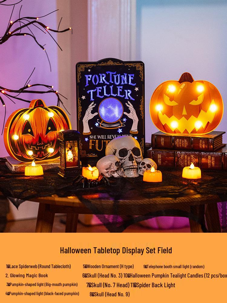 Halloween Glow-in-the-Dark Pumpkin Lantern Set for Party Decorations