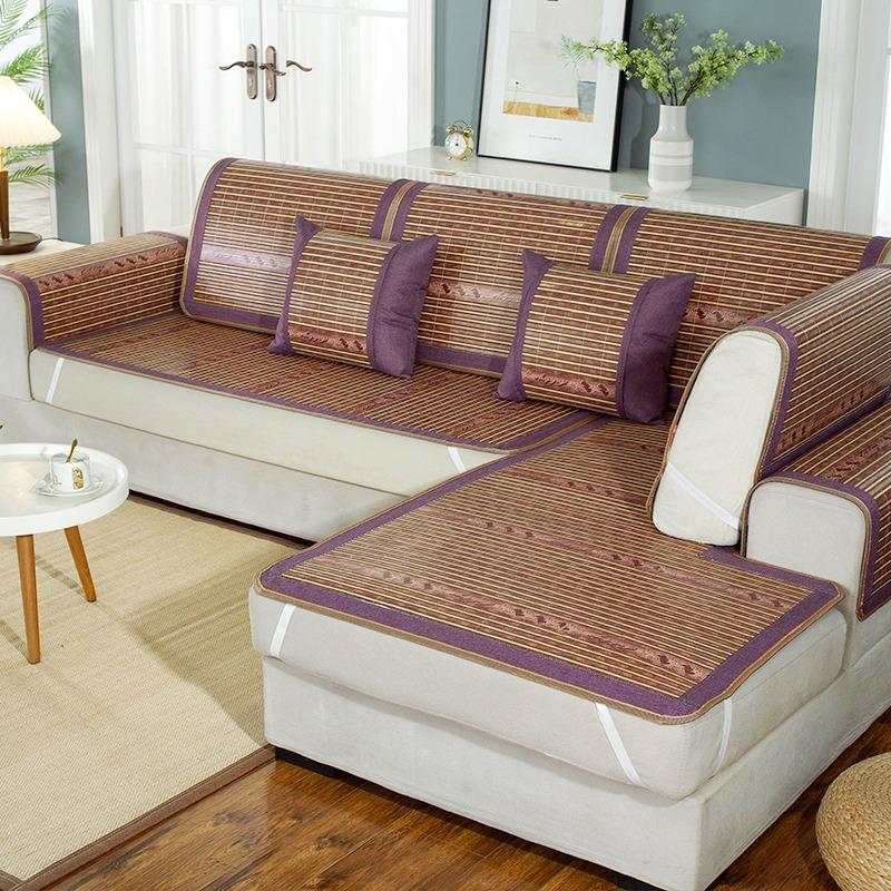 

Летний бамбуковый коврик, диванная подушка, летний нескользящий коврик, новый бамбуковый коврик из ледяного шелка, прохладная диванная подушка 60*60cm