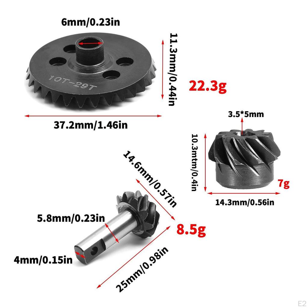 1/10 RC Car Differential Gear 10T-29T Ratio Professional Assembly Replacement Pinion Diff for