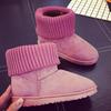 Fashion Classic Quality Winter Women's Shoes Knitting Woolen Edge Woman Snow Boots Female Ankle Boots Warm Cotton Shoes WSH4997