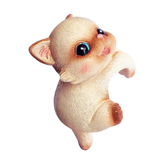 Animal Decorative Statue Mini Cat Dog Resin Ornament Compact Design Flower Pots