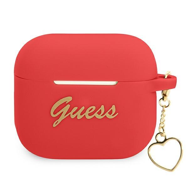 Guess Gua3Lschsr Airpods 3 Cover Czerwony/Red Silicone Charm Heart Collection