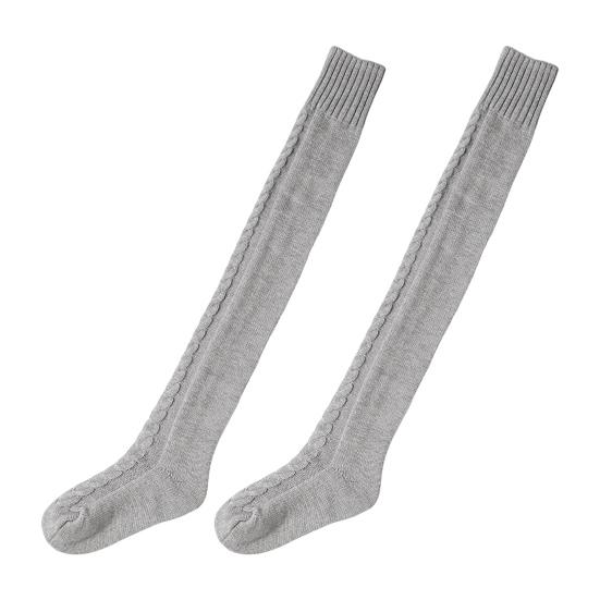 Women Knitted Thigh-high Socks Stretchy Solid Color Boot Socks Long Winter Stockings Over Knee Leg Warmers for Boots Skirts Parties Street
