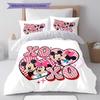 Retro Checkerboard Mickey & Minnie Couple Pattern Bedding Set – A Warm and Cozy Choice for Decorating A Child's Bedroom.