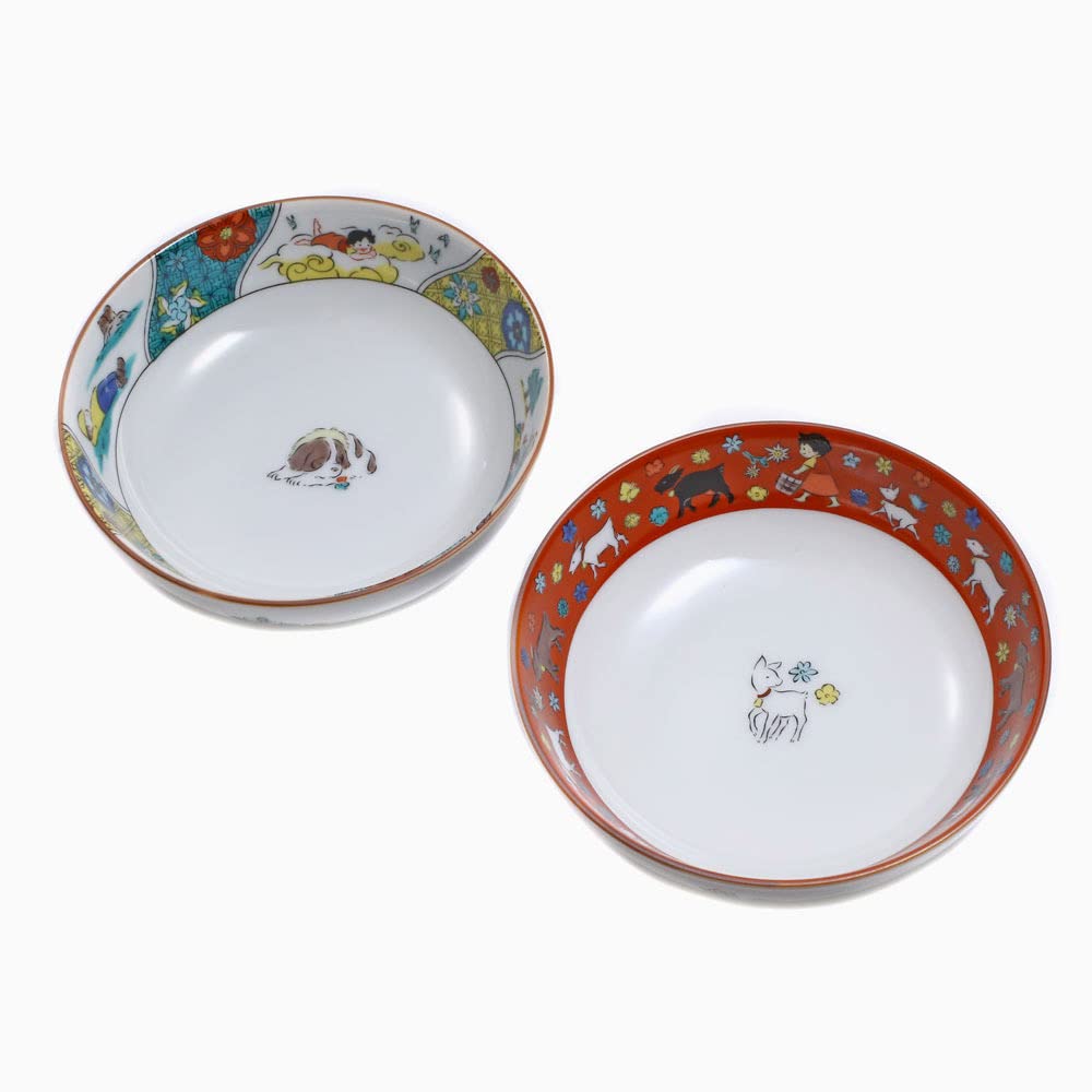 Heidi Kutani Ware kleiner Teller Teller hergestellt in Japan Hokuriku traditionelles Handwerk Heidi das Mädchen aus den Alpen Teller Geschirr Bergleben Jubiläum